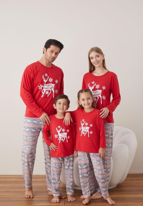 Pijama Family Crăciun - Model de Cerb, Merry Christmas