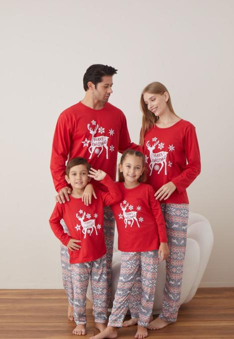 Pijama Family Crăciun - Model de Cerb, Merry Christmas