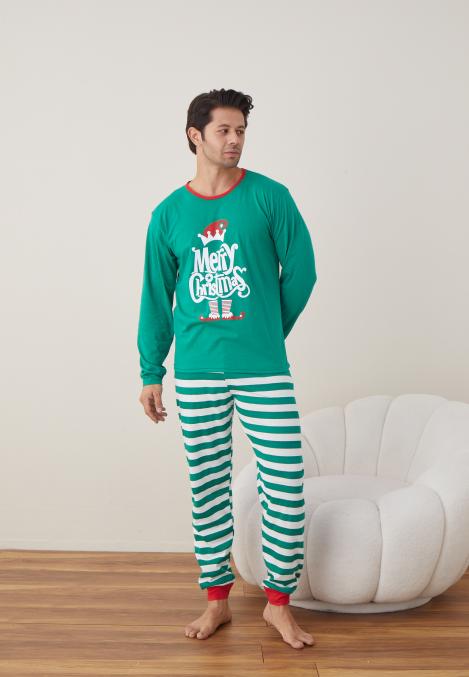 Pijama Bărbat Crăciun - Merry Christmas, Verde