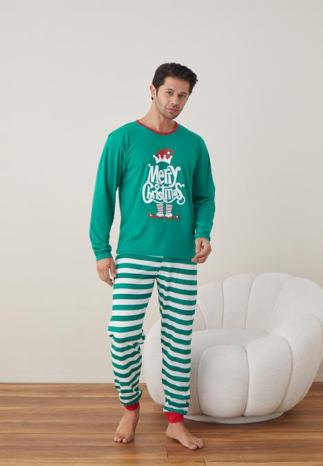 Pijama Bărbat Crăciun - Merry Christmas, Verde