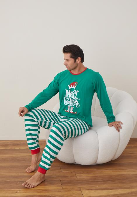 Pijama Bărbat Crăciun - Merry Christmas, Verde