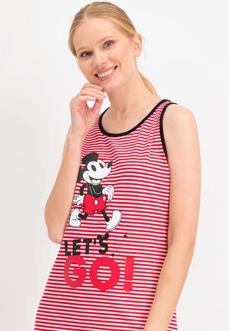 Rochie Disney în dungi, imprimeu Mickey Mouse