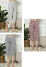 Set de 3 perechi de pantaloni pijama ¾ pentru damă