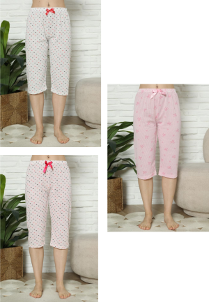 Set de 3 perechi de pantaloni pijama ¾ pentru damă