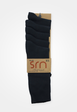 Bleumarin - Set 5 perechi șosete bărbați, subțiri, înalte, 80% bumbac, confortabile