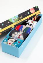 Set 5 Perechi Șosete Bărbați Serena – Multicolore, cu Imprimeuri Vesele, în Cutie Cadou