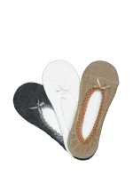 Talpici damă bumbac – set 3 bucăți cu dantelă pe margini