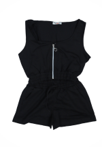 Compleu damă casual – set top scurt și pantaloni scurți, culoare negru