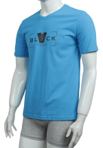Tricou bărbați cu imprimeu BLACK – croială lejeră