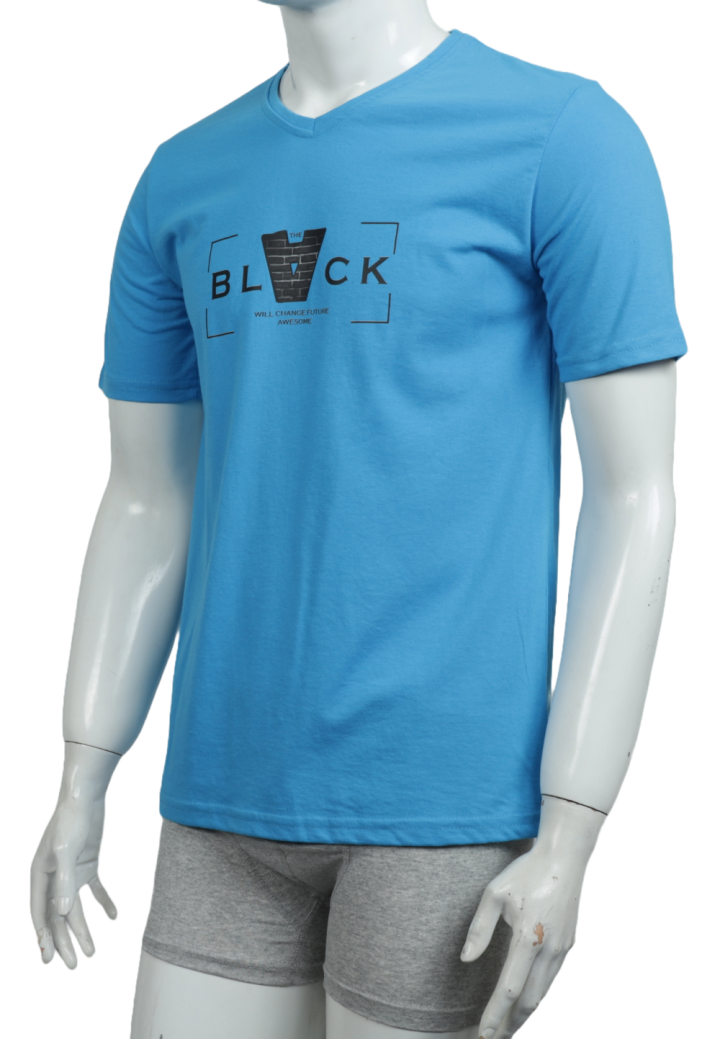 Tricou bărbați cu imprimeu BLACK – croială lejeră