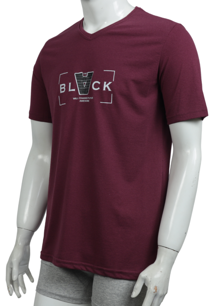Tricou bărbați cu imprimeu BLACK – croială lejeră