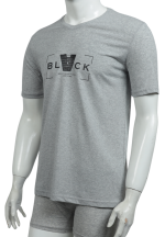 Tricou bărbați cu imprimeu BLACK – croială lejeră