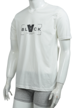 Tricou bărbați cu imprimeu BLACK – croială lejeră