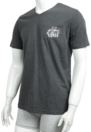 Tricou bărbați cu imprimeu peace – croială lejeră