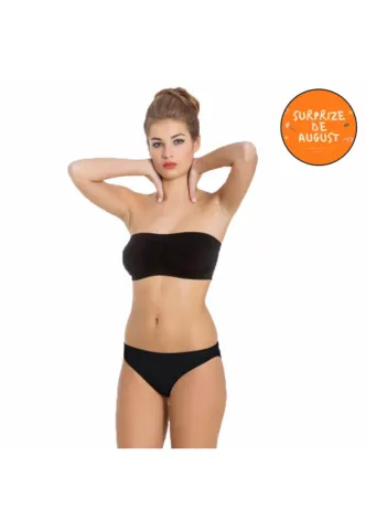 Chilot damă fără cusături , cu margine de silicon moale, tip slip, culoare negru