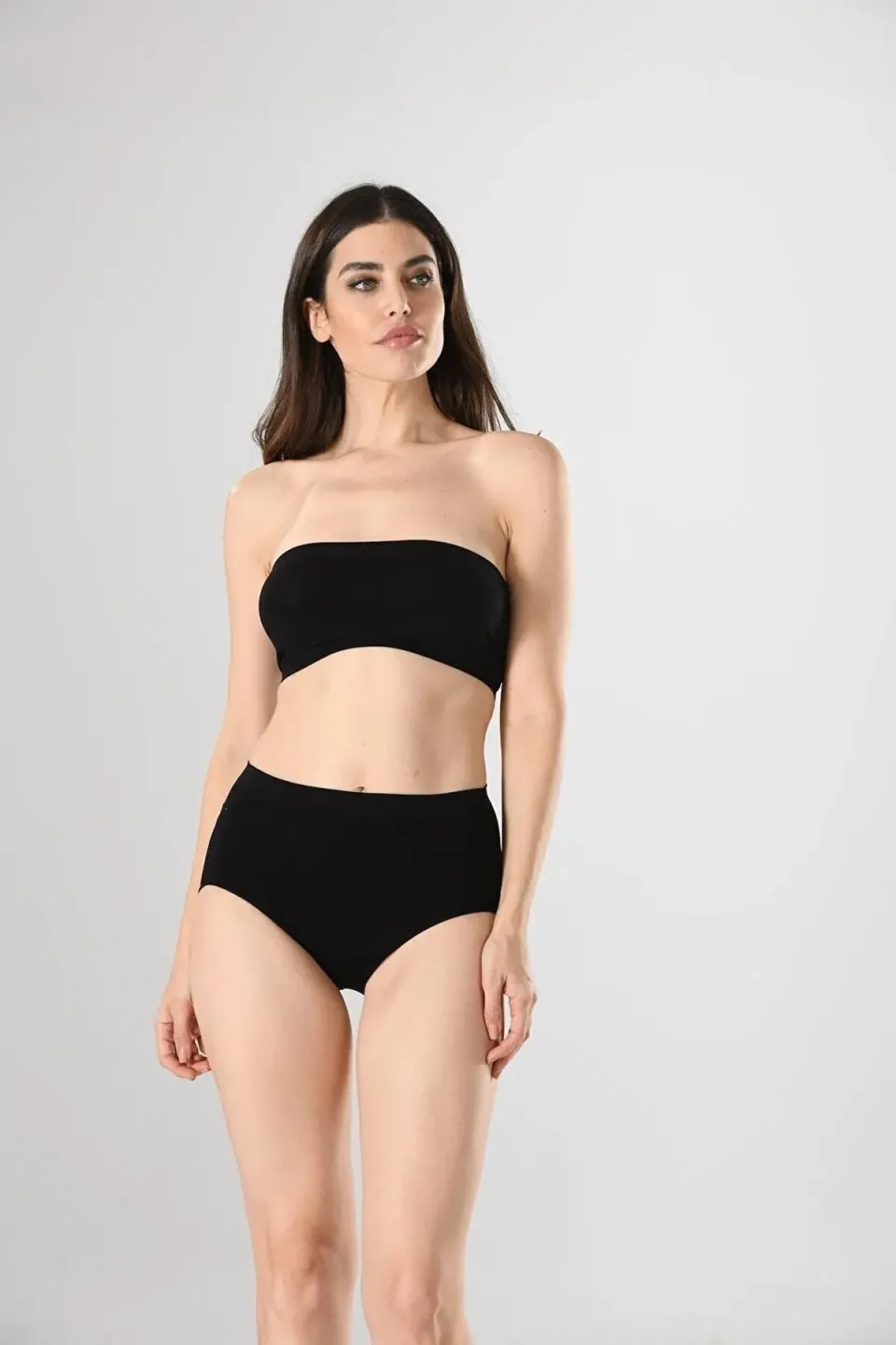 Chilot damă fără cusături , cu margine moale, tip slip, culoare negru - 1