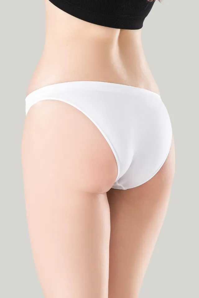 Chilot damă fără cusături , cu margine de silicon moale, tip slip, culoare alb