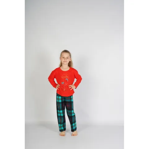 Pijama copii, mânecă lungă, pantalon lung, imprimeu Hello Winter