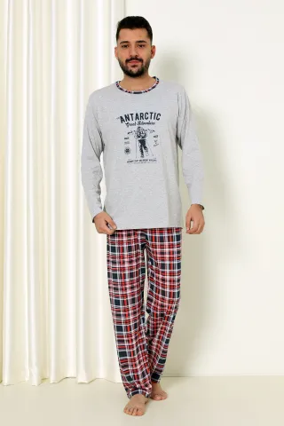 Pijama Bărbat - Antarctic, Gri, maneca lunga si pantaloni lungi