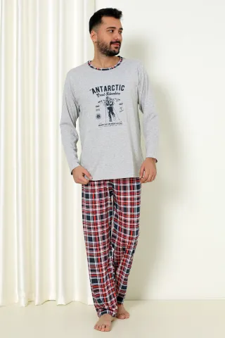 Pijama Bărbat - Antarctic, Gri, maneca lunga si pantaloni lungi hover