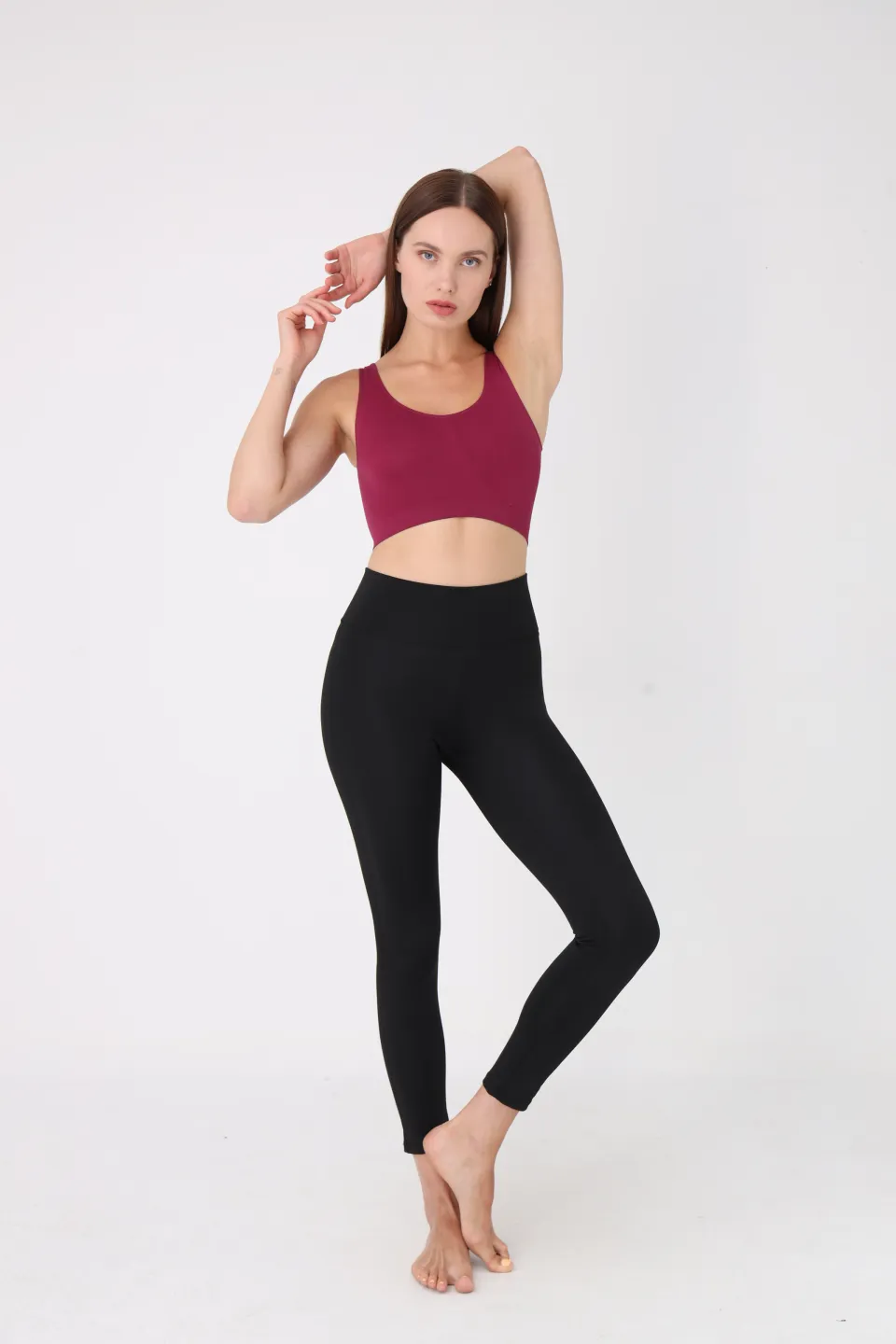 Bustieră lejeră bordo cu bretele late – fără push-up - 4