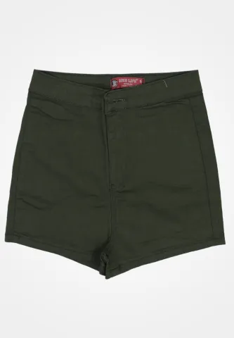 Blugi scurți damă de vară – elastici, mulați, cu buzunare la spate-kaki