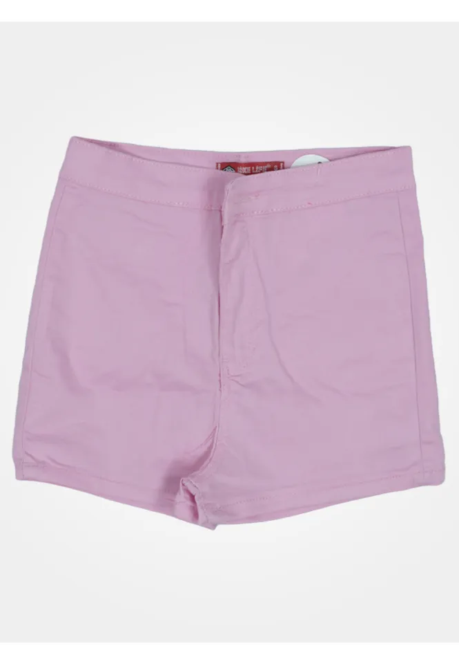 Blugi scurți damă de vară – elastici, mulați, cu buzunare la spate-mov deschis