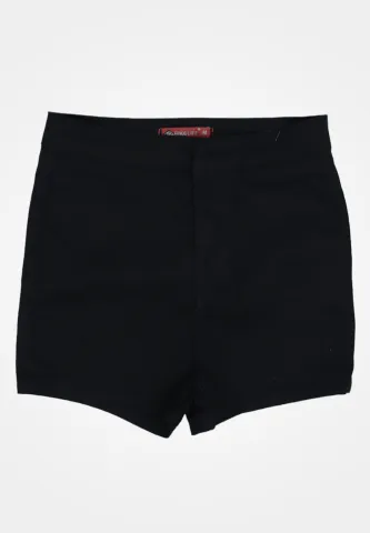 Blugi scurți damă de vară – elastici, mulați, cu buzunare la spate-negru