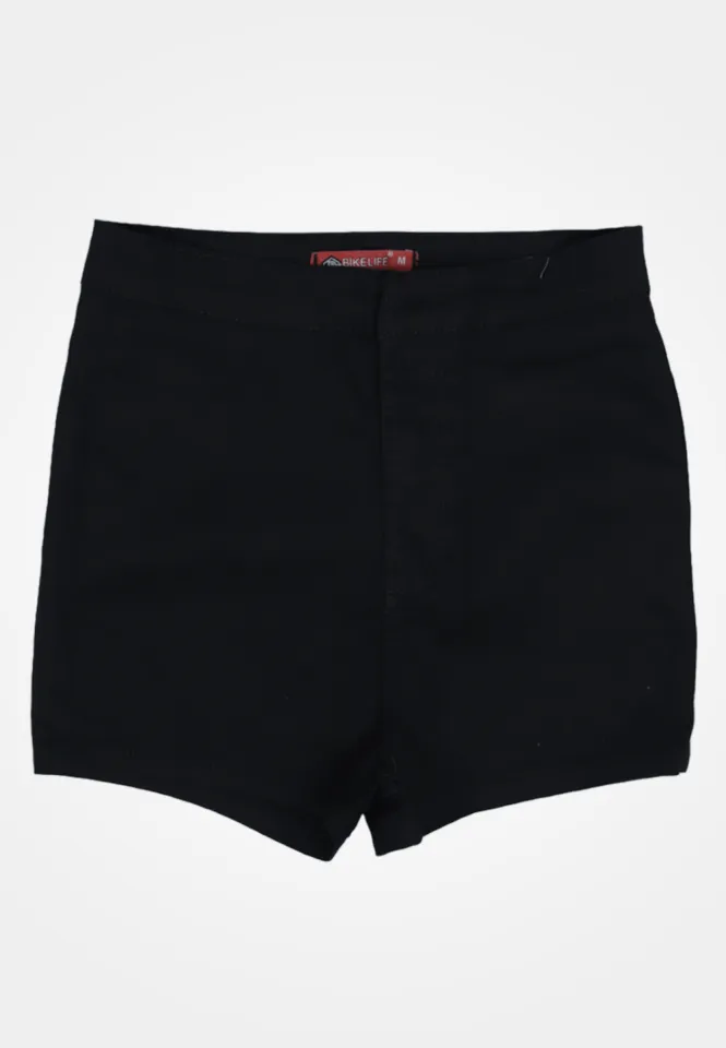 Blugi scurți damă de vară – elastici, mulați, cu buzunare la spate-negru