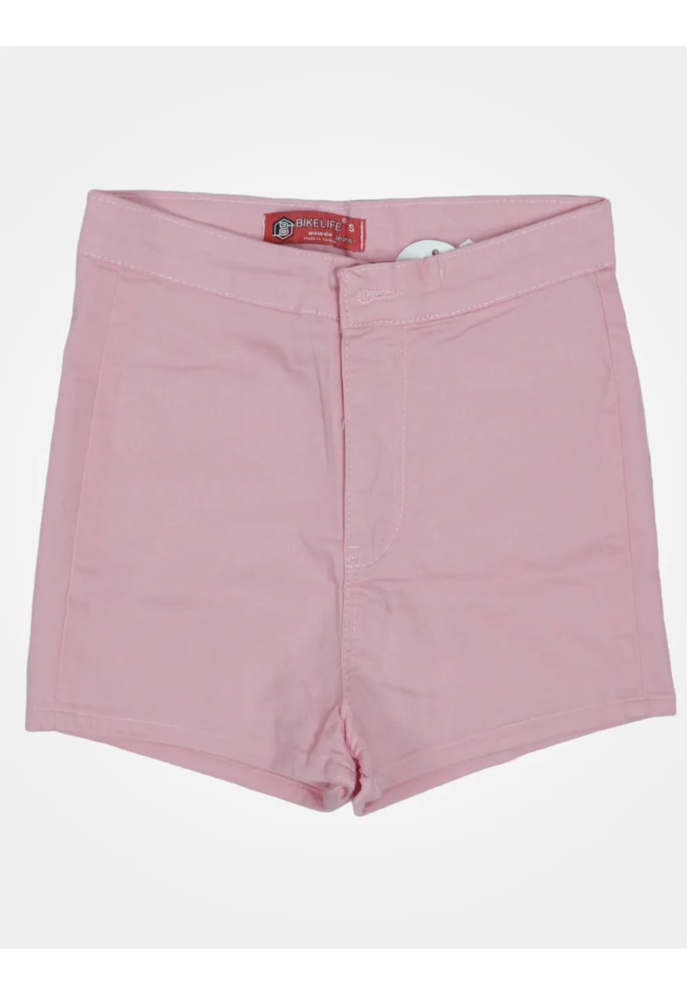 Blugi scurți damă de vară – elastici, mulați, cu buzunare la spate-roz - 1