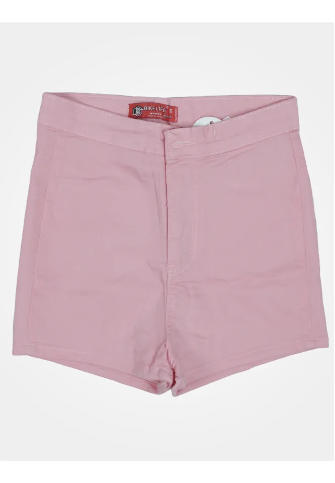 Blugi scurți damă de vară – elastici, mulați, cu buzunare la spate-roz