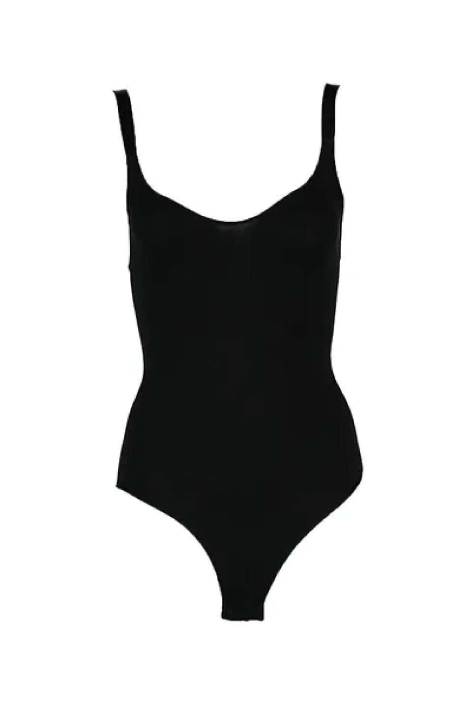 Body modelator dama cu bretele groase, material elastic si respirabil de culoare negru - 2