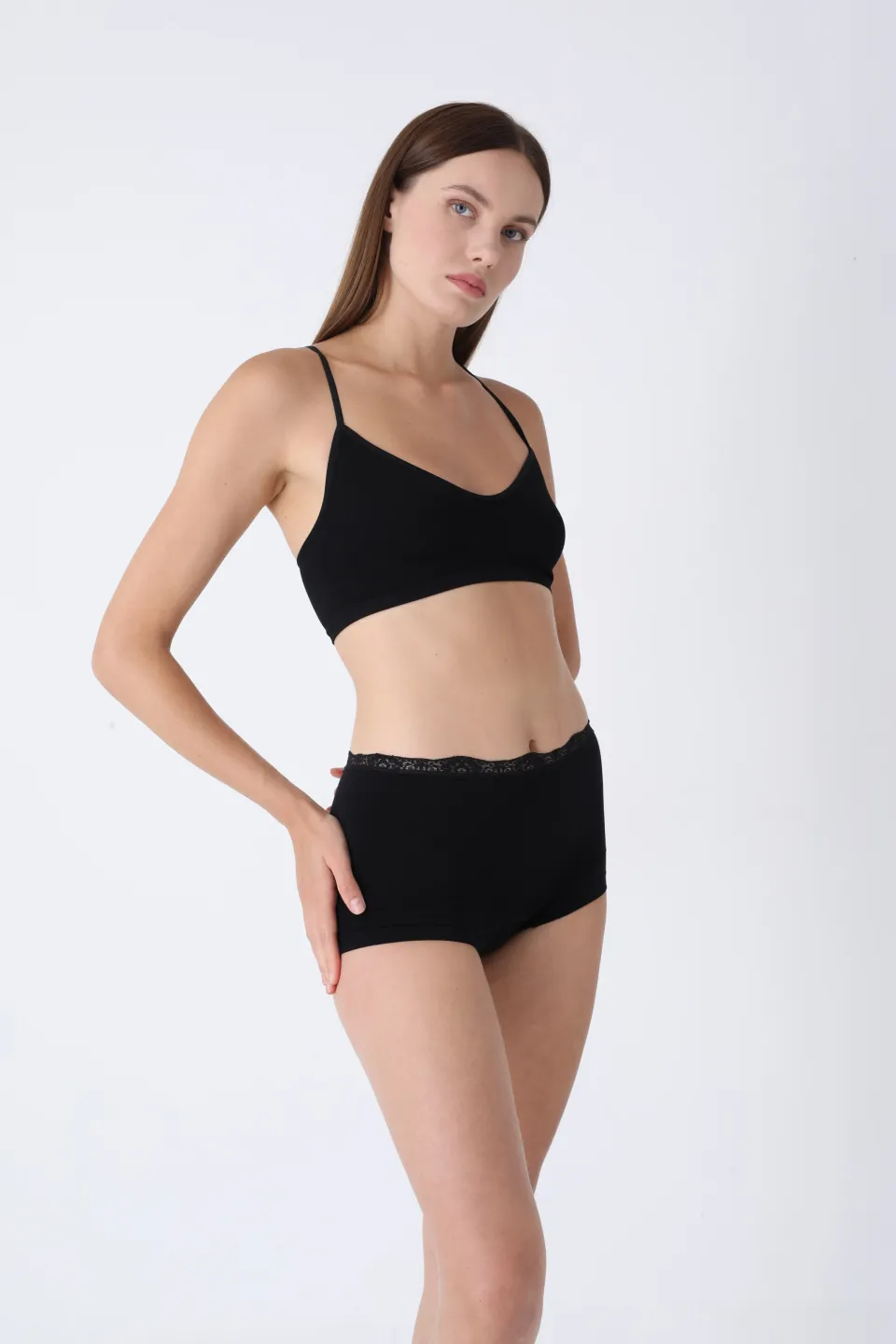 Boxeri damă negri– material subțire, tiv din dantelă - 3