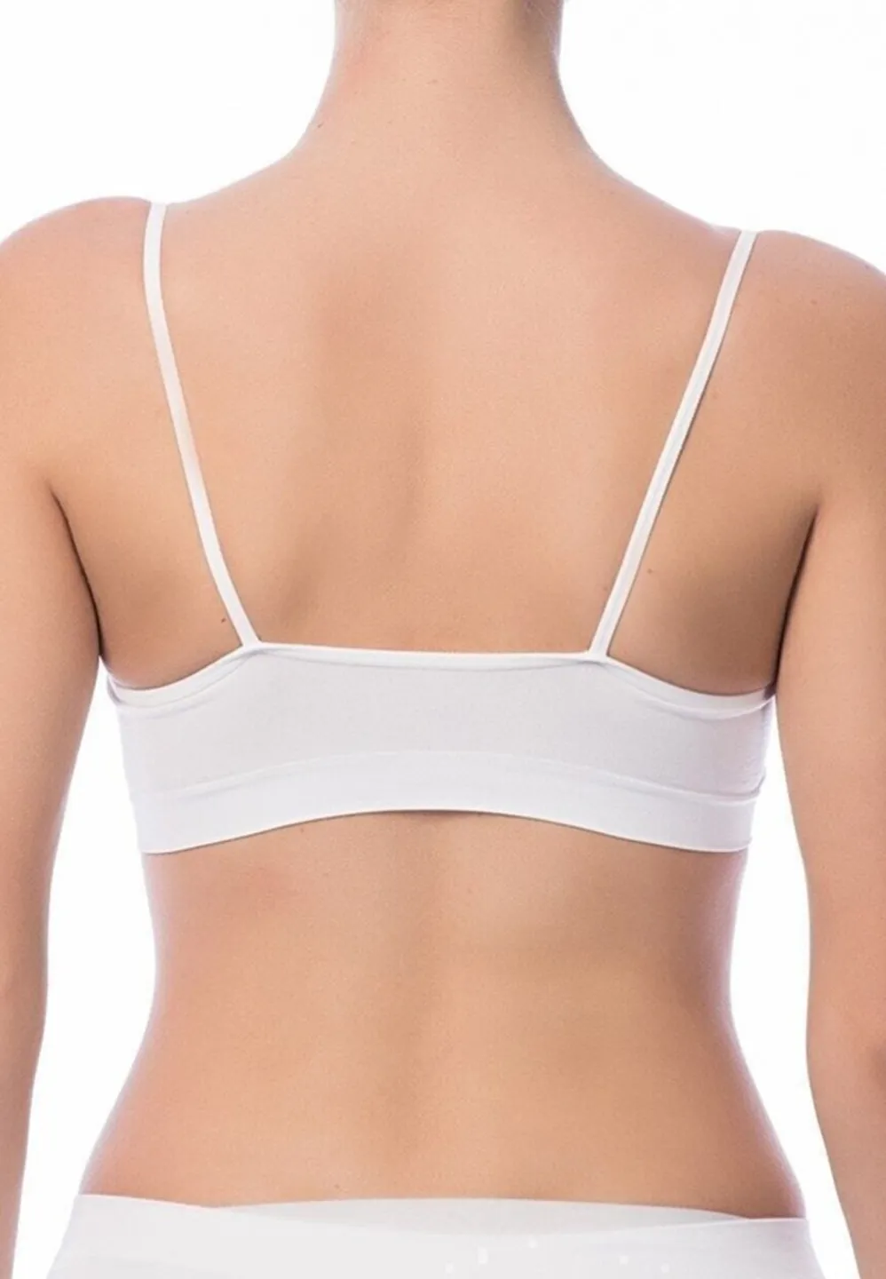 Bustieră cu Bretele Subțiri fără Cusături, Alb - 2