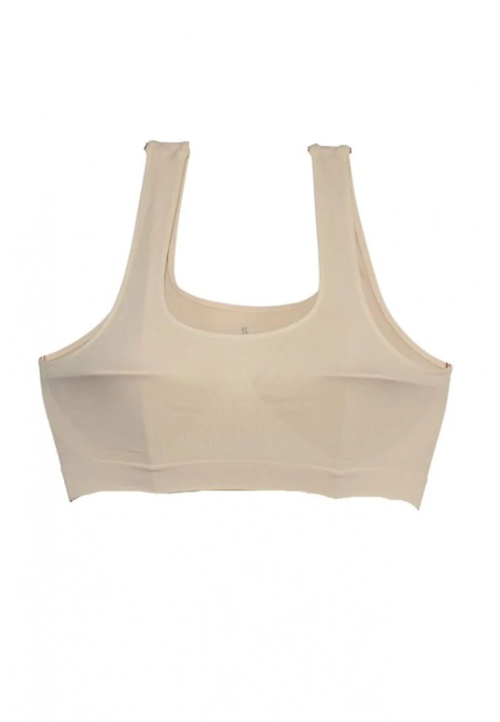 Bustiera dama elastica cu bretele groase, material lejer si elastic, culoare bej - 2