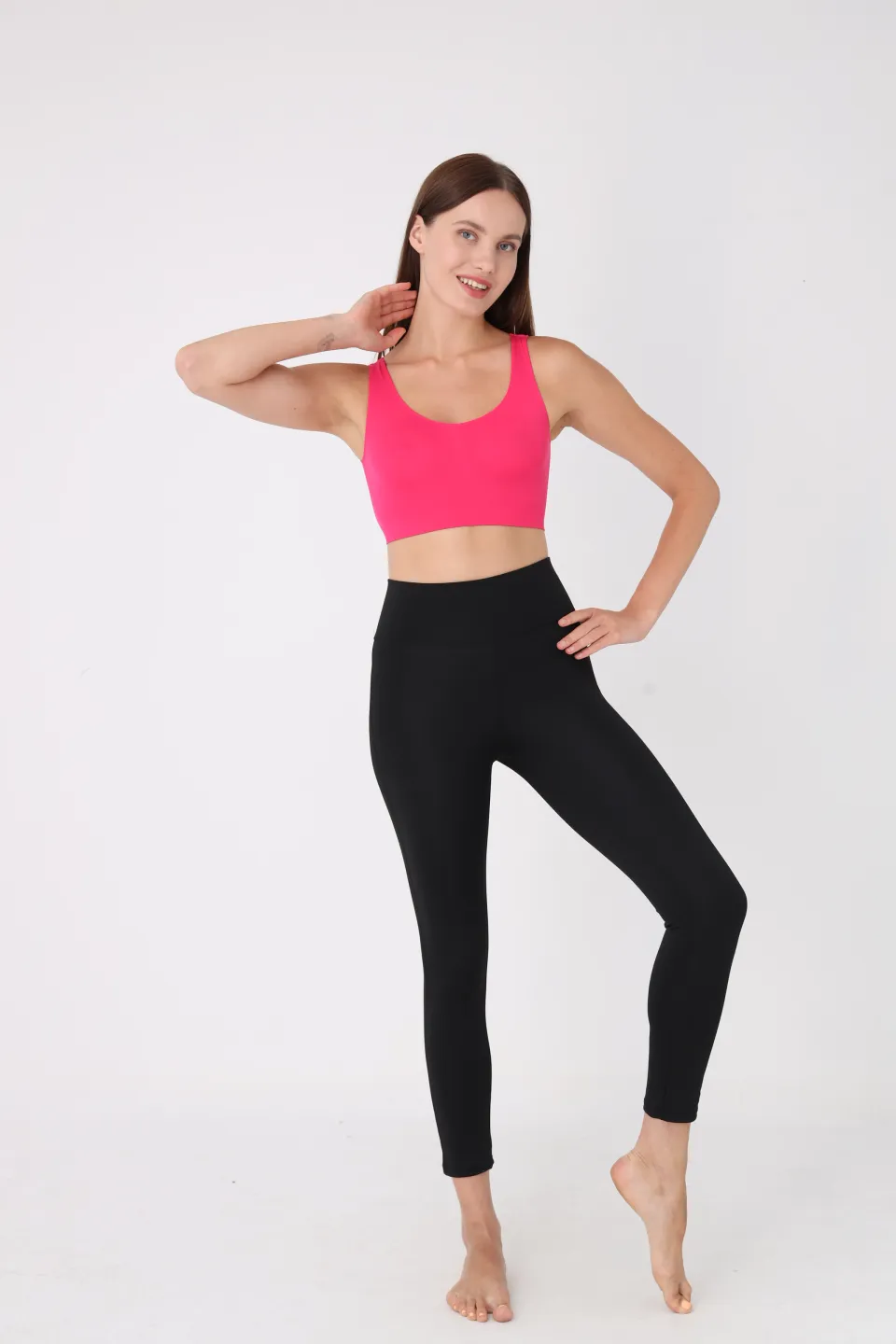 Bustieră lejeră fucsia cu bretele late – fără push-up - 5