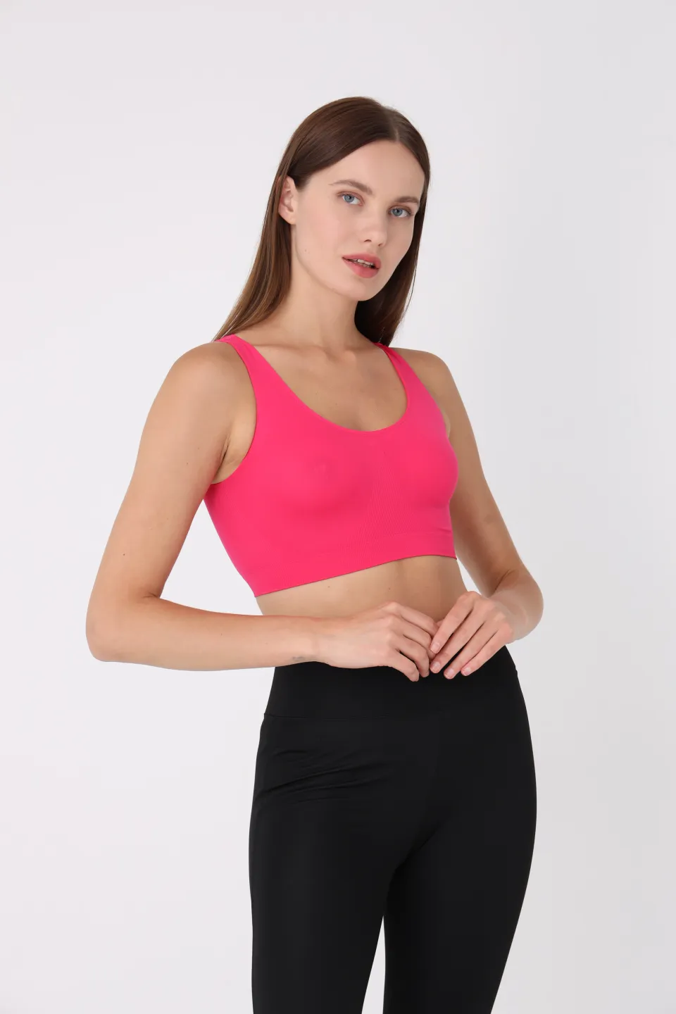 Bustieră lejeră fucsia cu bretele late – fără push-up - 2