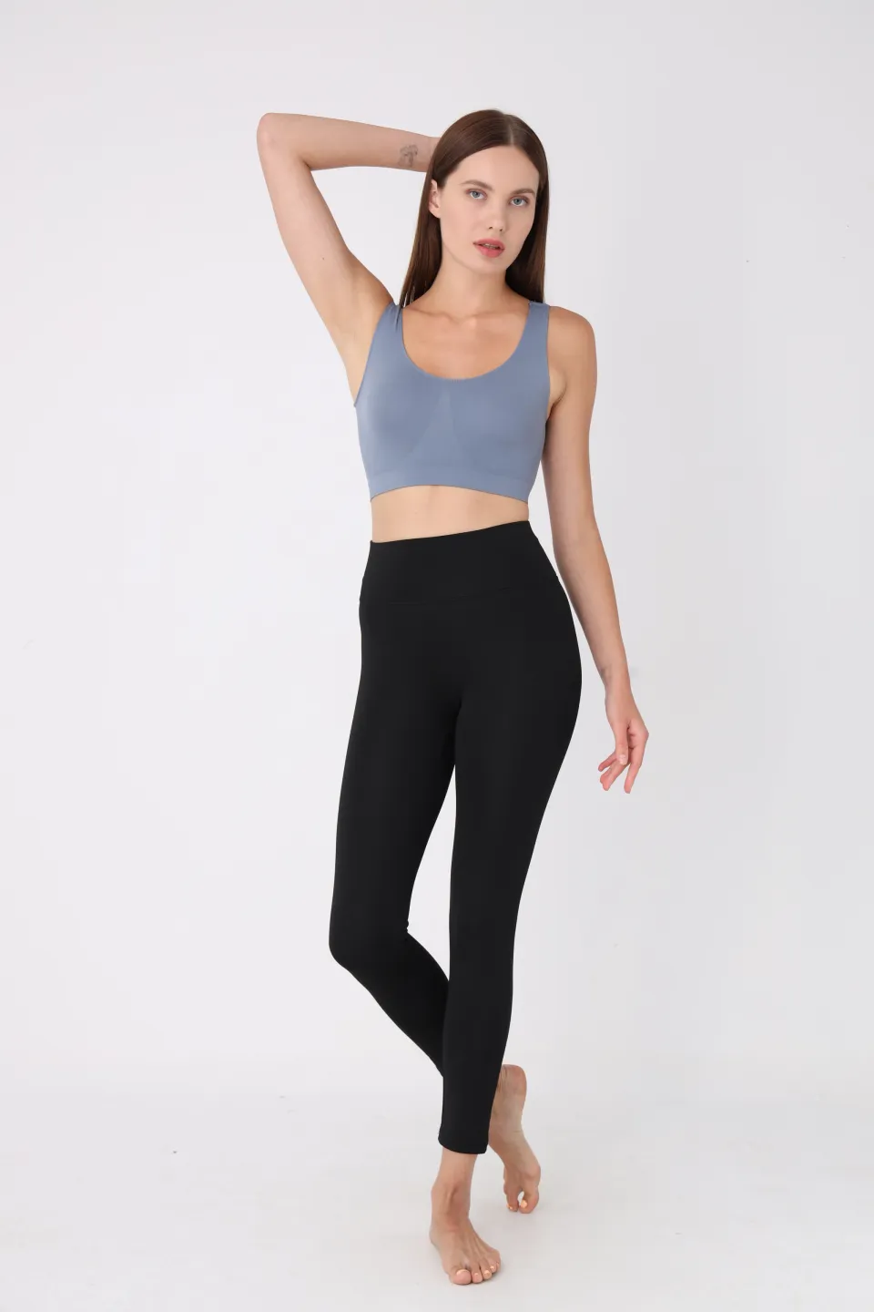 Bustieră lejeră gri cu bretele late – fără push-up - 4