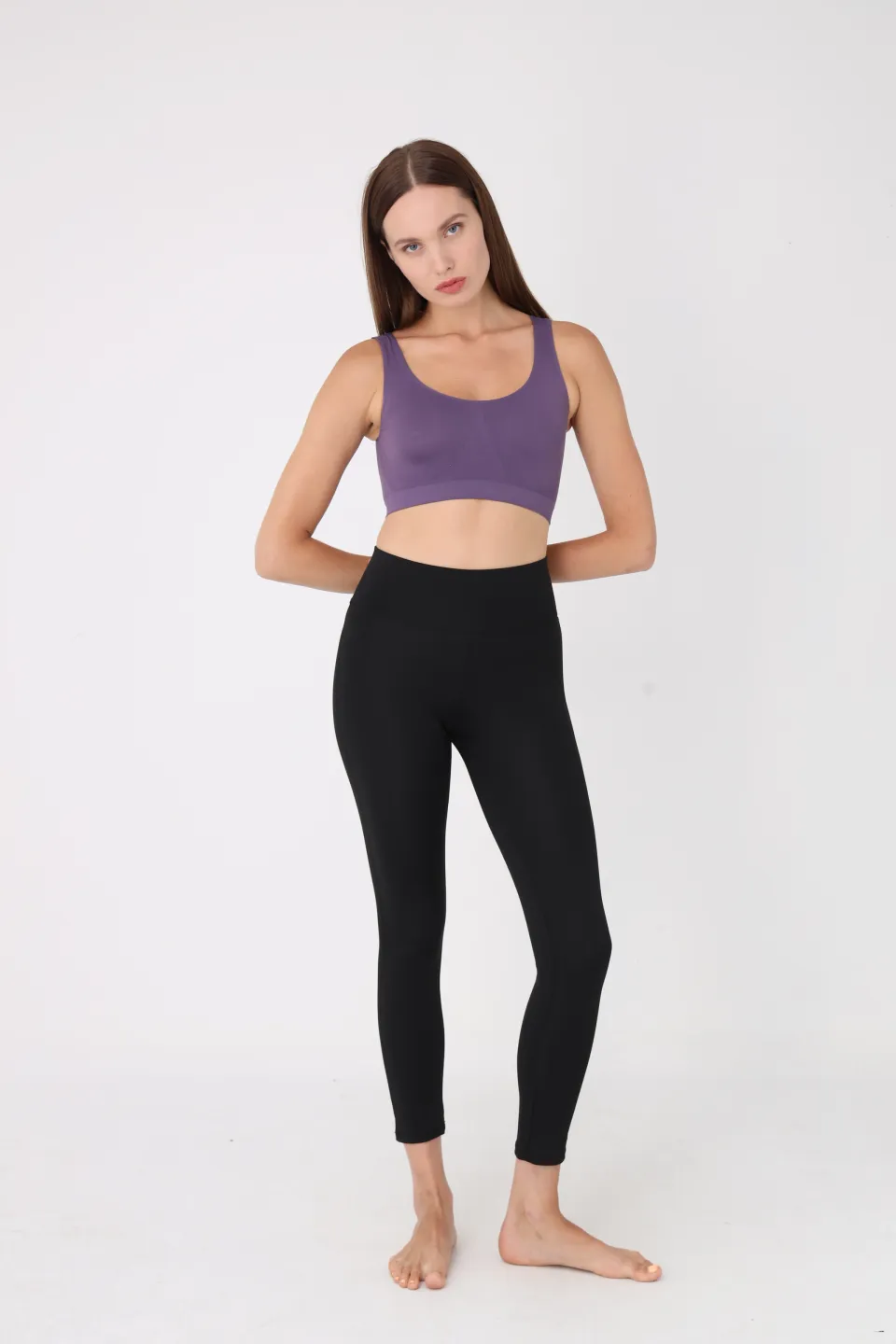 Bustieră lejeră mov cu bretele late – fără push-up - 3