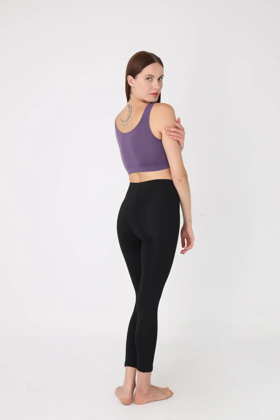 Bustieră lejeră mov cu bretele late – fără push-up - 4