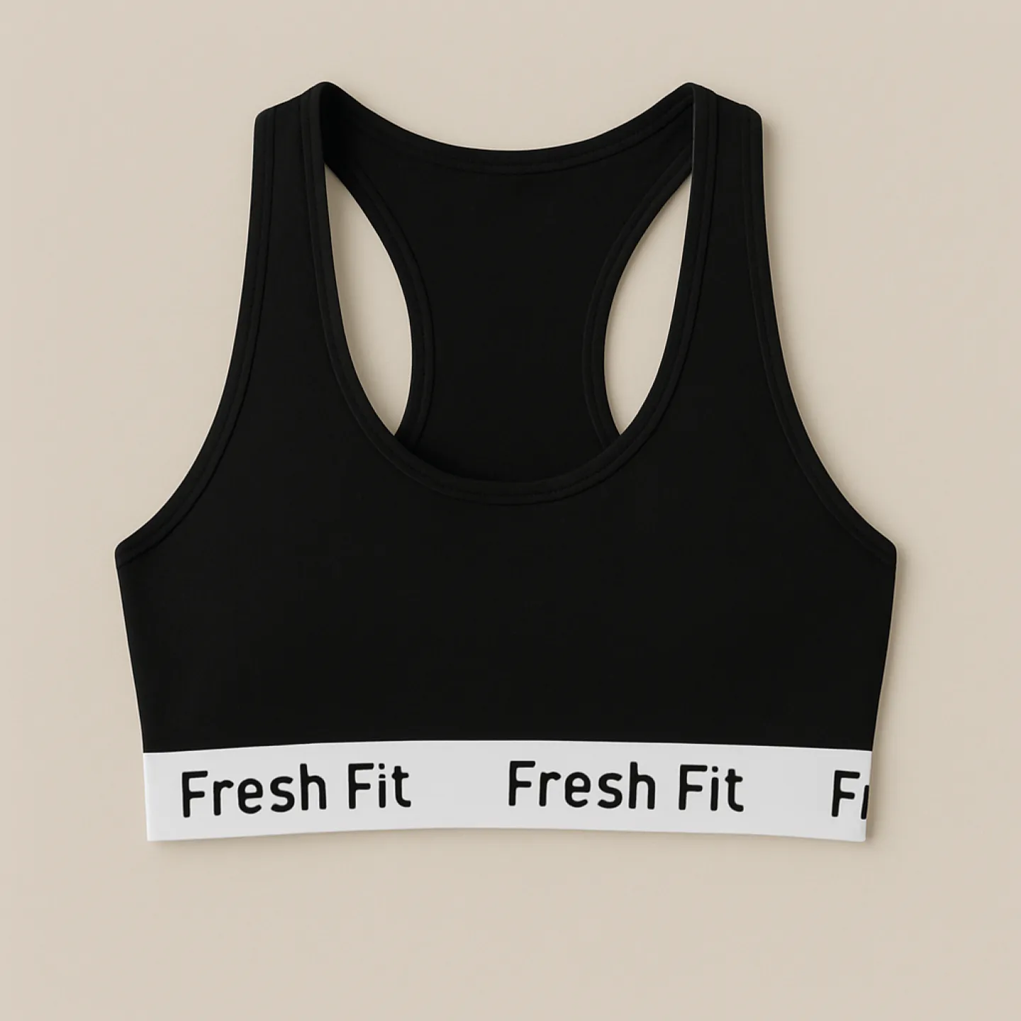Bustieră sport Fresh Fit din bumbac și elastan- negru - 1