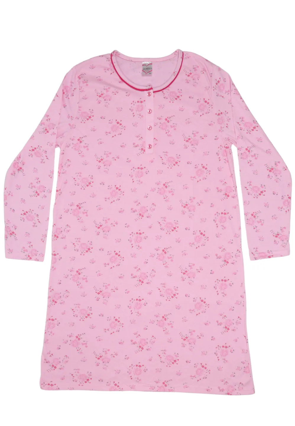 Cămașă damă de noapte, 100% bumbac, imprimeu floral - 1