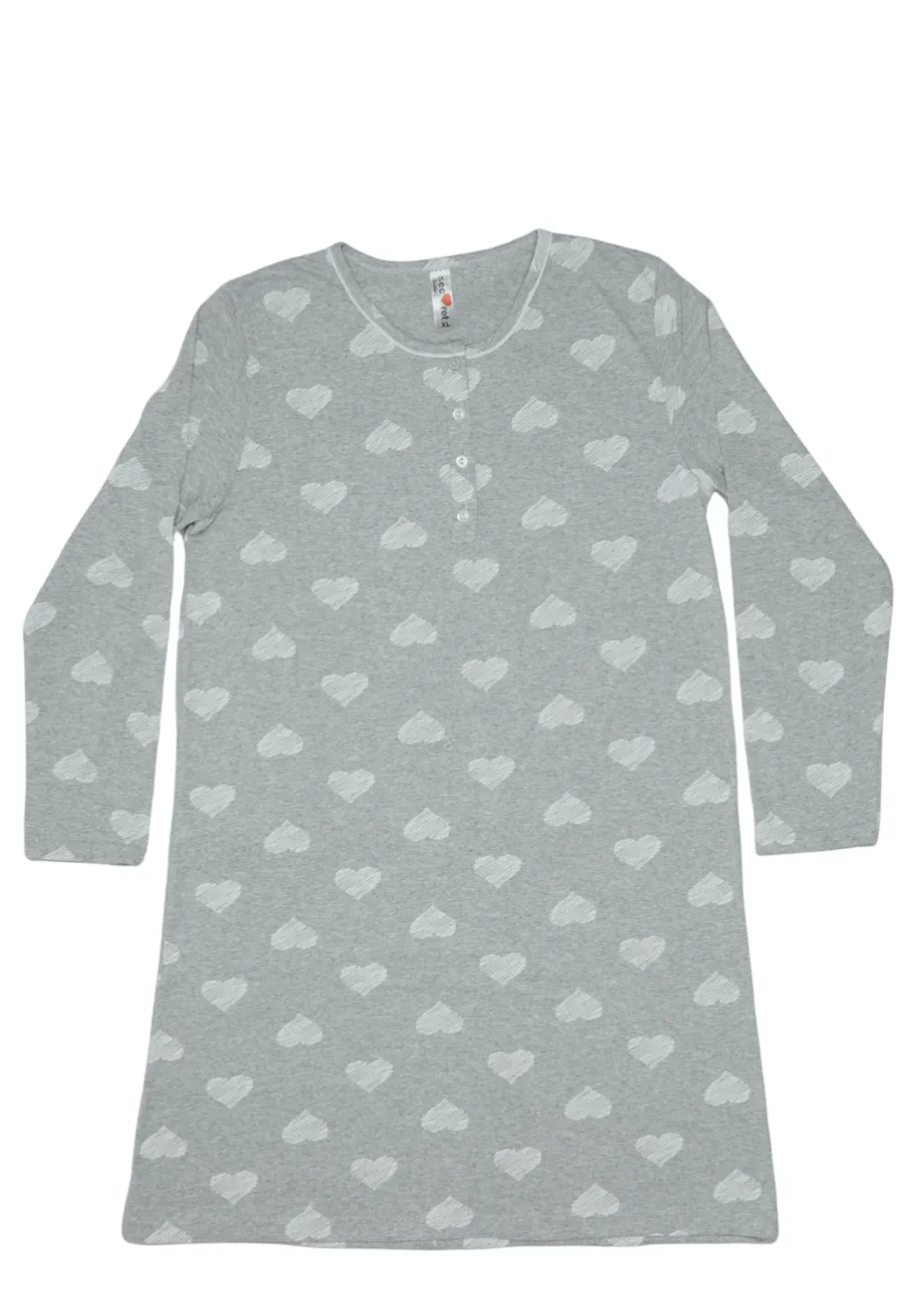 Cămașă de noapte gri  100% bumbac, - 1