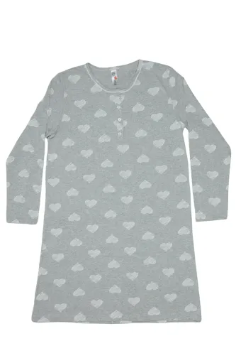 Cămașă de noapte gri  100% bumbac,