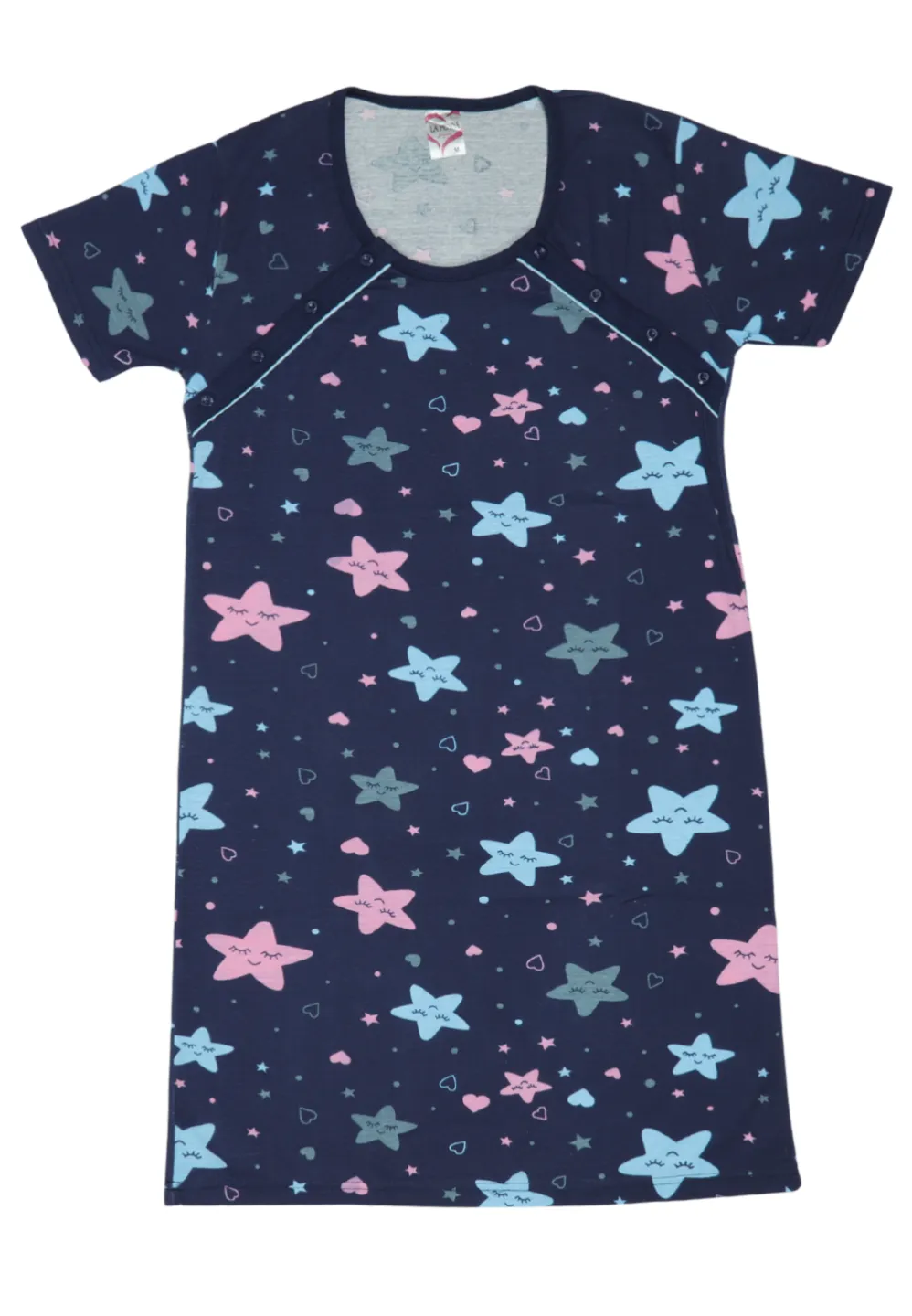 Cămașă pentru gravide de noapte, 100% bumbac, - 1