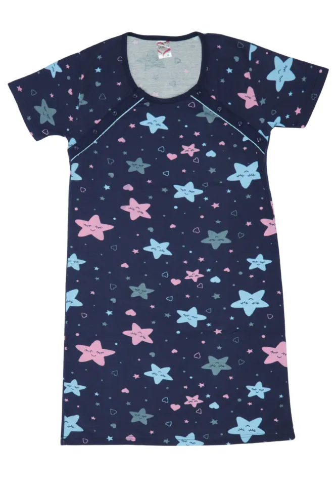 Cămașă pentru gravide de noapte, 100% bumbac,