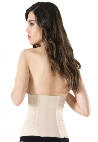 Centura dama modelatoare cu agrafe si banda de silicon, culoare bej hover