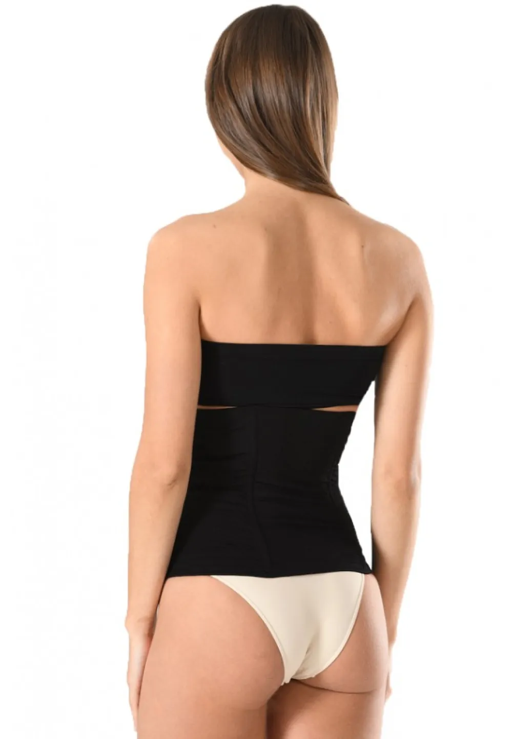 Centura dama modelatoare cu agrafe si banda de silicon, culoare negru - 2