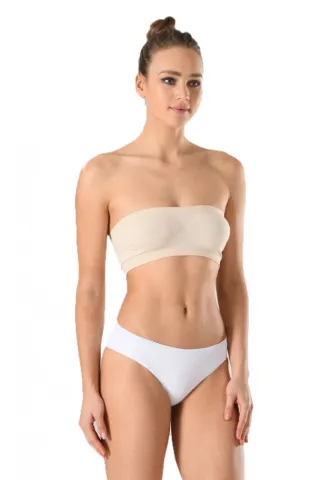 Chilot damă fără cusături, cu margine de silicon moale, tip slip, culoare alb hover
