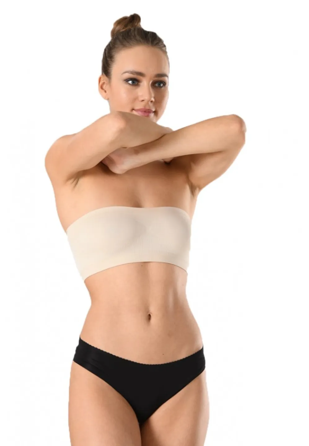 Chilot damă fără cusături , cu margine de silicon moale, tip slip, culoare negru - 2